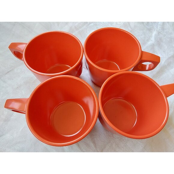 Set of red melamine coffee mugs Beaufort Canada 8 Oz camping picnics outdoors - Picture 6 of 8